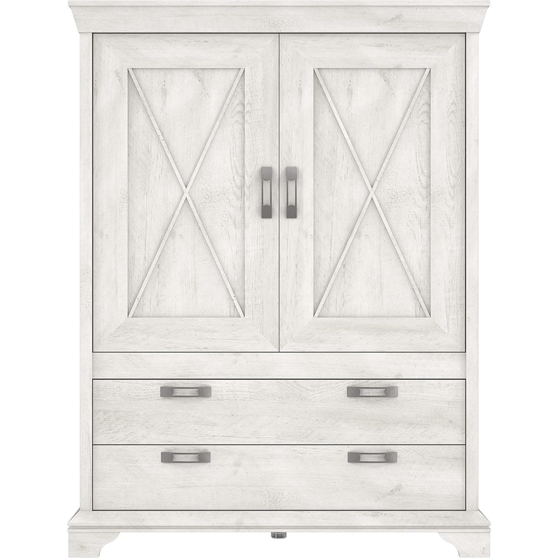 Highboard mit 2 Turen und 2 Schubladen in Weiss, 123 ¡Á 162,3 ¡Á 48,2 cm