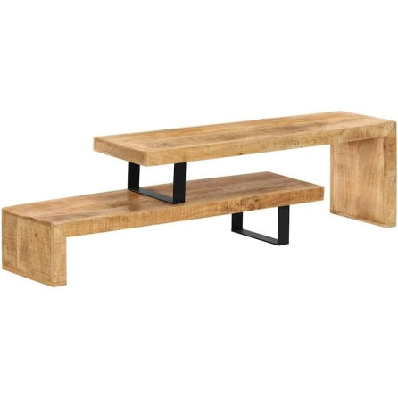 TV-Lowboard aus massivem Mangoholz im naturlichen Design